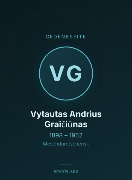 Gedenkportrait von Vytautas Andrius Graičiūnas