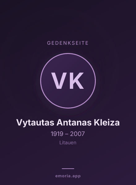Gedenkportrait von Vytautas Antanas Kleiza