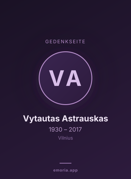 Gedenkportrait von Vytautas Astrauskas
