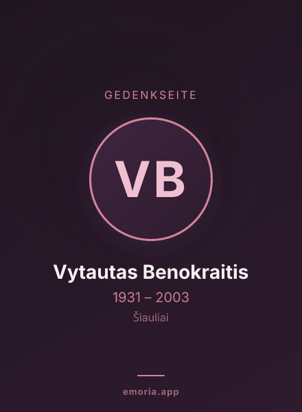Gedenkportrait von Vytautas Benokraitis
