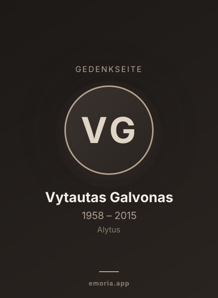 Gedenkportrait von Vytautas Galvonas