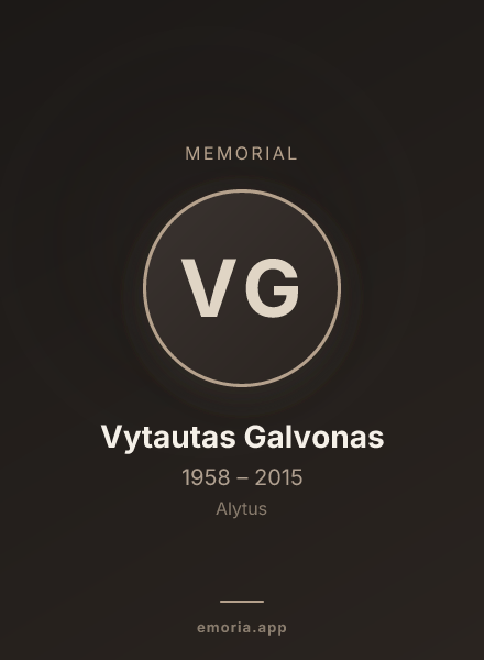 Memorial portrait of Vytautas Galvonas