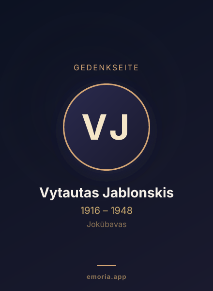 Gedenkportrait von Vytautas Jablonskis