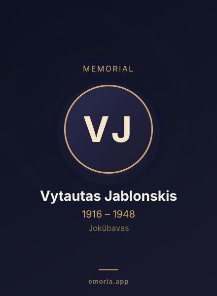 Memorial portrait of Vytautas Jablonskis