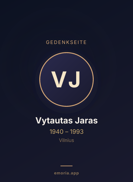 Gedenkportrait von Vytautas Jaras
