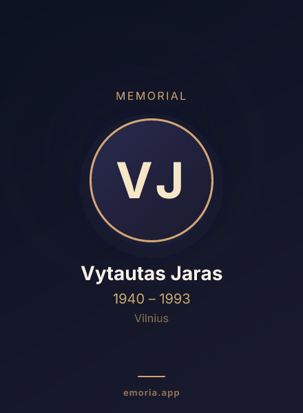 Memorial portrait of Vytautas Jaras