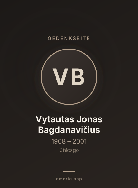 Gedenkportrait von Vytautas Jonas Bagdanavičius