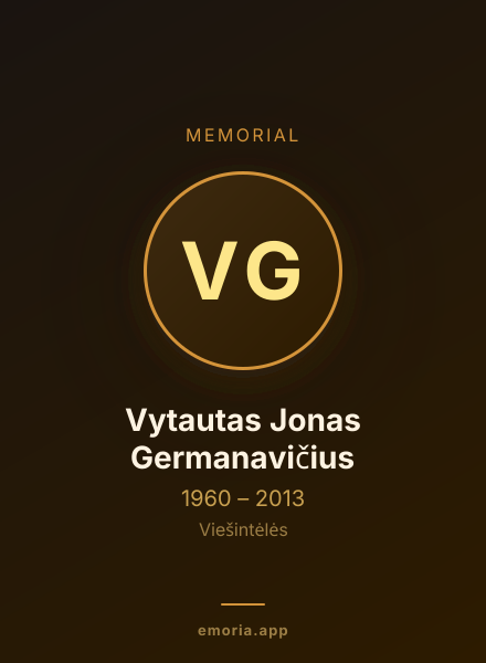 Memorial portrait of Vytautas Jonas Germanavičius