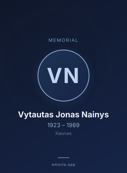 Memorial portrait of Vytautas Jonas Nainys