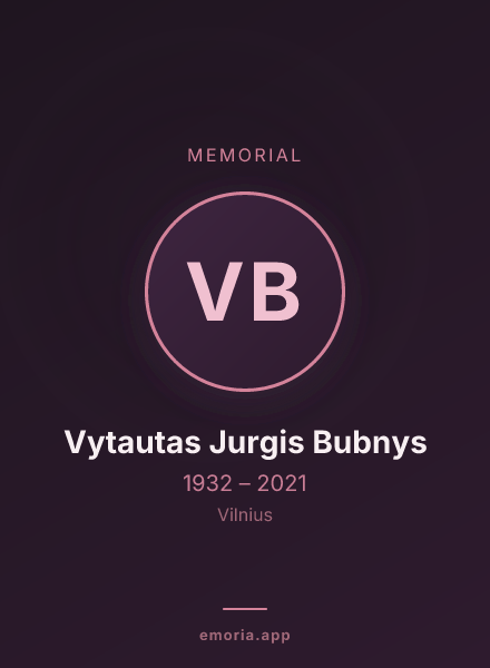 Memorial portrait of Vytautas Jurgis Bubnys