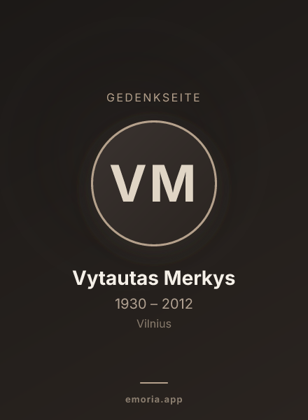 Gedenkportrait von Vytautas Merkys