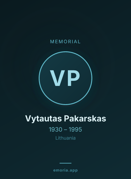 Memorial portrait of Vytautas Pakarskas
