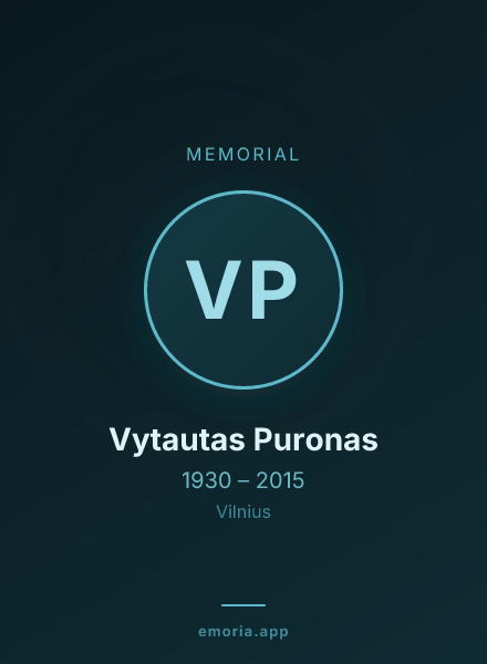 Memorial portrait of Vytautas Puronas