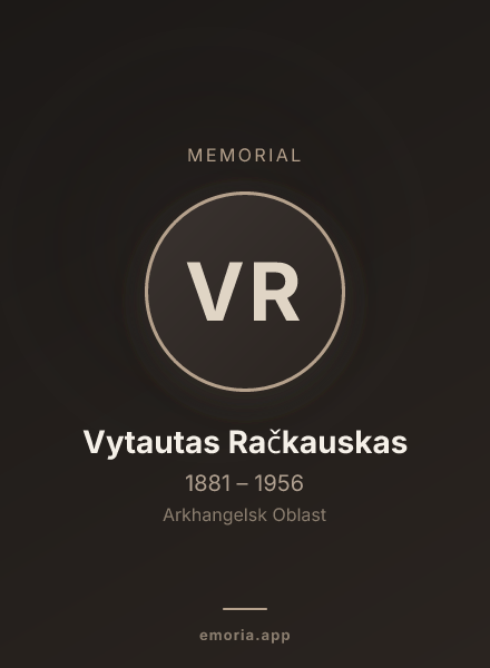 Memorial portrait of Vytautas Račkauskas