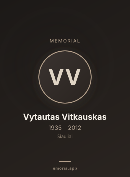 Memorial portrait of Vytautas Vitkauskas