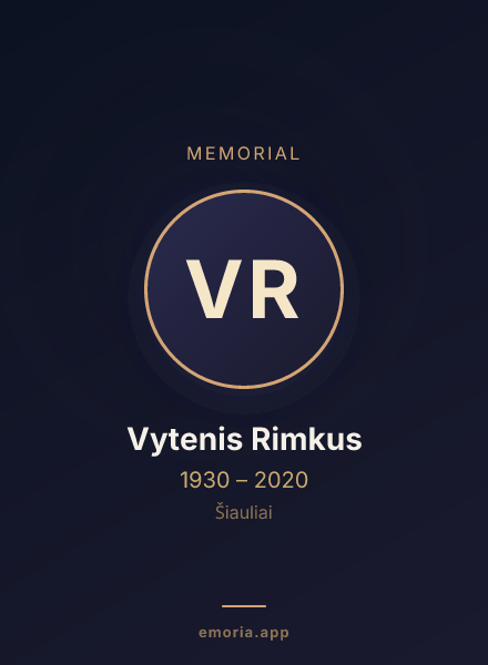 Memorial portrait of Vytenis Rimkus