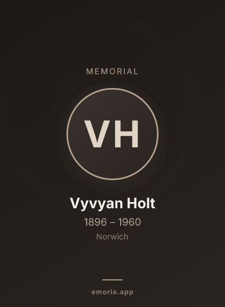 Memorial portrait of Vyvyan Holt