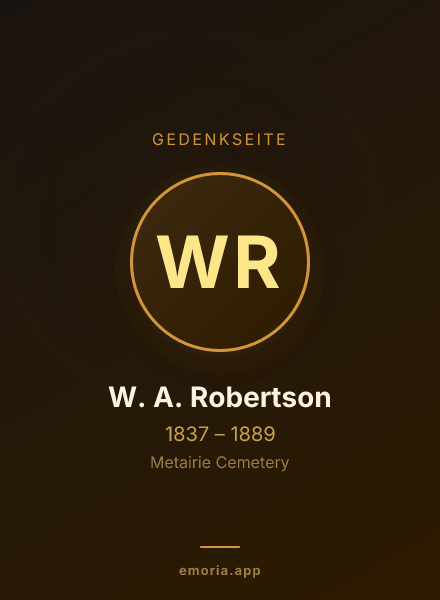 Gedenkportrait von W. A. Robertson