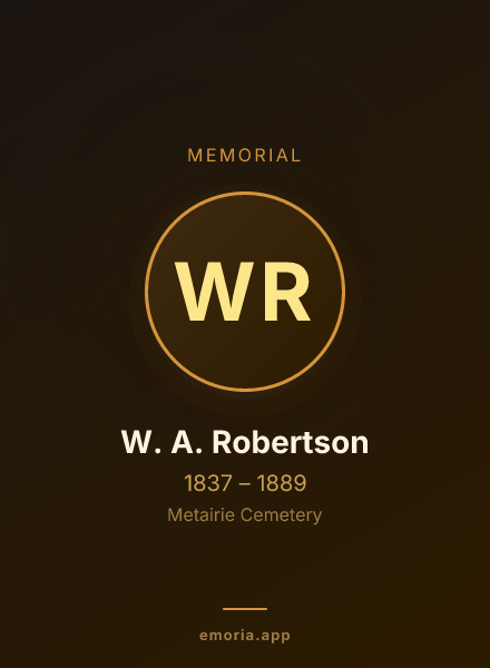 Memorial portrait of W. A. Robertson