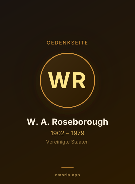 Gedenkportrait von W. A. Roseborough