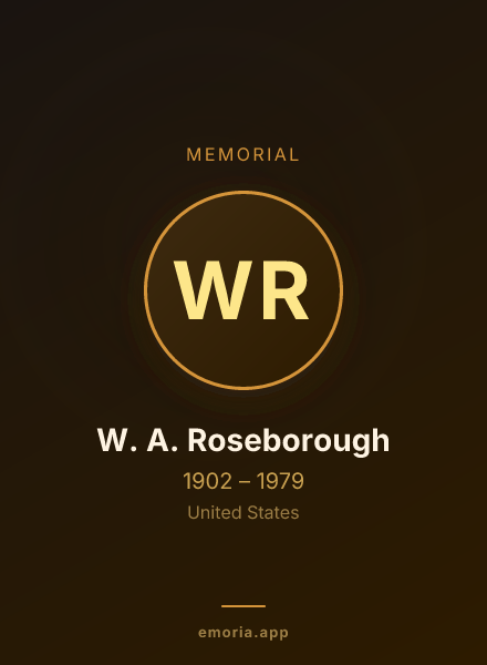 Memorial portrait of W. A. Roseborough