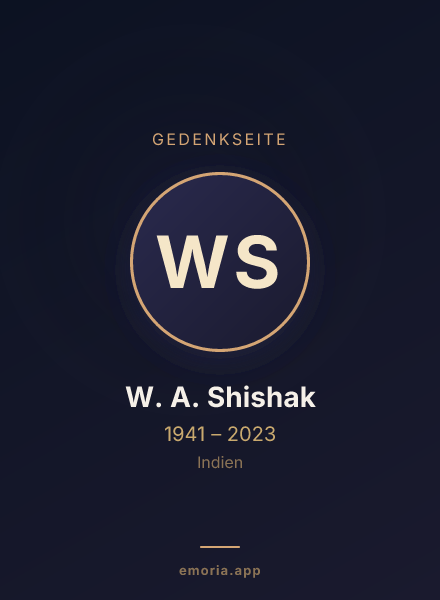Gedenkportrait von W. A. Shishak