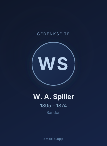 Gedenkportrait von W. A. Spiller