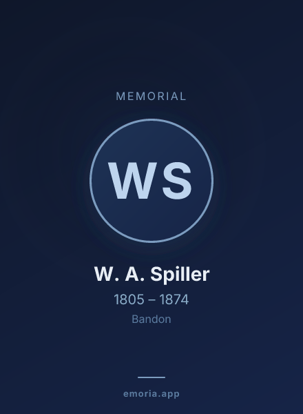 Memorial portrait of W. A. Spiller