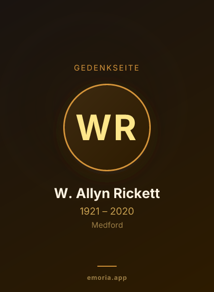 Gedenkportrait von W. Allyn Rickett