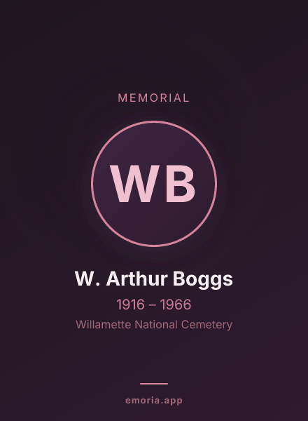 Memorial portrait of W. Arthur Boggs
