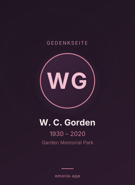 Gedenkportrait von W. C. Gorden