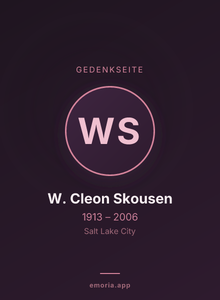 Gedenkportrait von W. Cleon Skousen