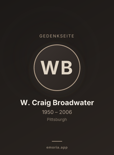 Gedenkportrait von W. Craig Broadwater