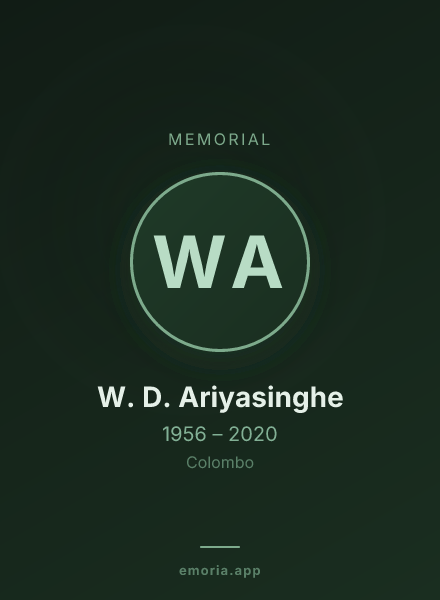 Memorial portrait of W. D. Ariyasinghe