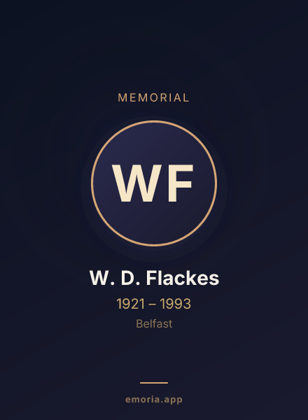 Memorial portrait of W. D. Flackes