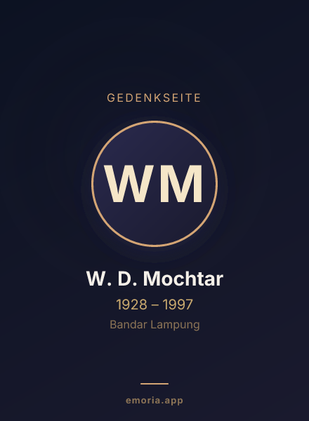 Gedenkportrait von W. D. Mochtar