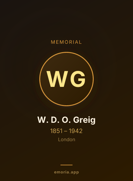 Memorial portrait of W. D. O. Greig