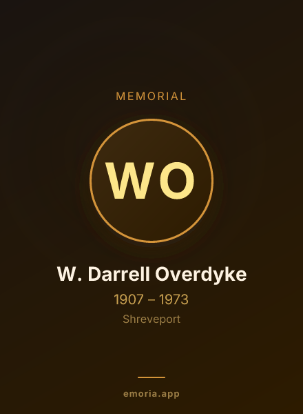 Memorial portrait of W. Darrell Overdyke