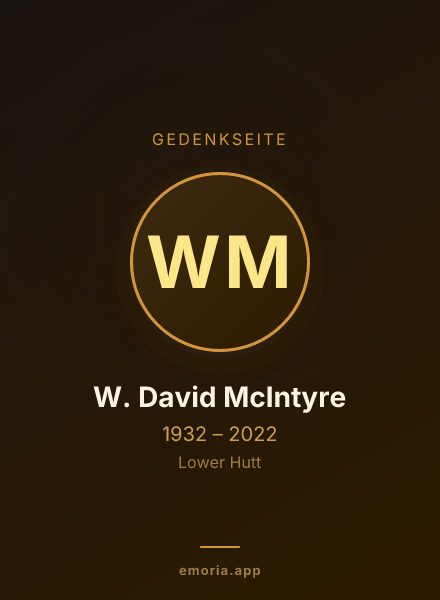 Gedenkportrait von W. David McIntyre
