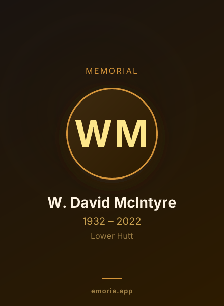 Memorial portrait of W. David McIntyre