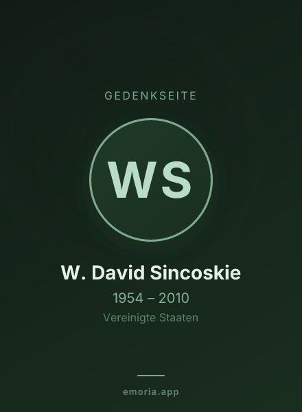 Gedenkportrait von W. David Sincoskie