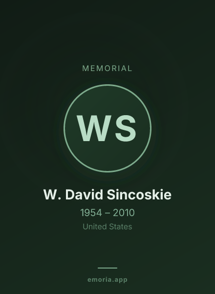 Memorial portrait of W. David Sincoskie