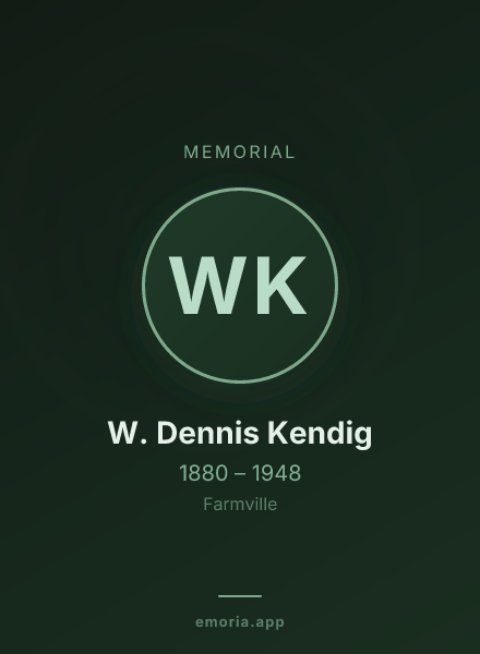 Memorial portrait of W. Dennis Kendig