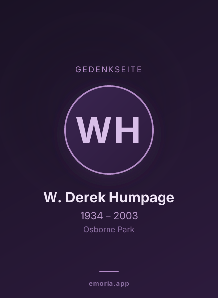 Gedenkportrait von W. Derek Humpage