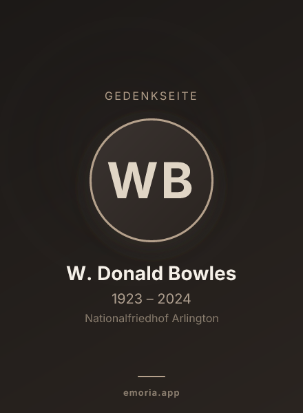 Gedenkportrait von W. Donald Bowles