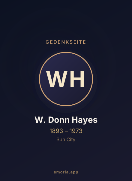 Gedenkportrait von W. Donn Hayes
