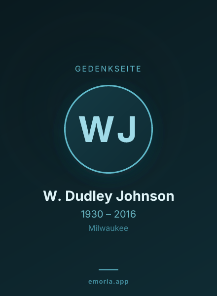 Gedenkportrait von W. Dudley Johnson
