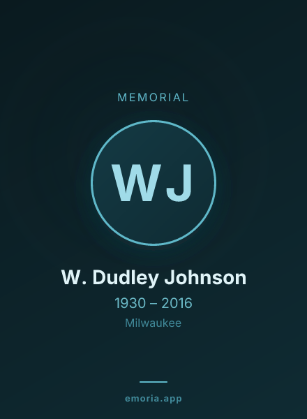 Memorial portrait of W. Dudley Johnson