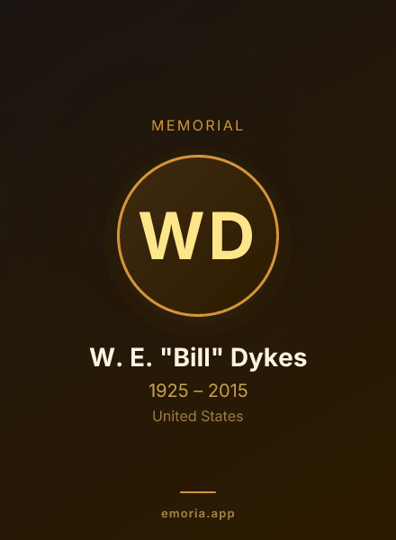 Memorial portrait of W. E. "Bill" Dykes