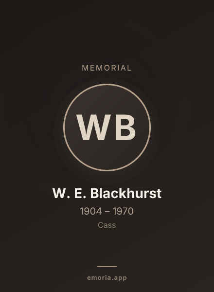 Memorial portrait of W. E. Blackhurst